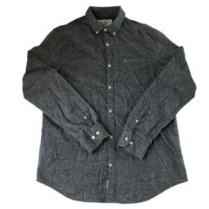 Penguin Shirt Mens Flannel  Button Down L/S Blue Gray Heather Shirt Size Medium